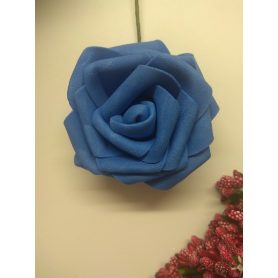 Цветы из фоамирана на проволоке 7 см, цв. синий, цена за 1 шт